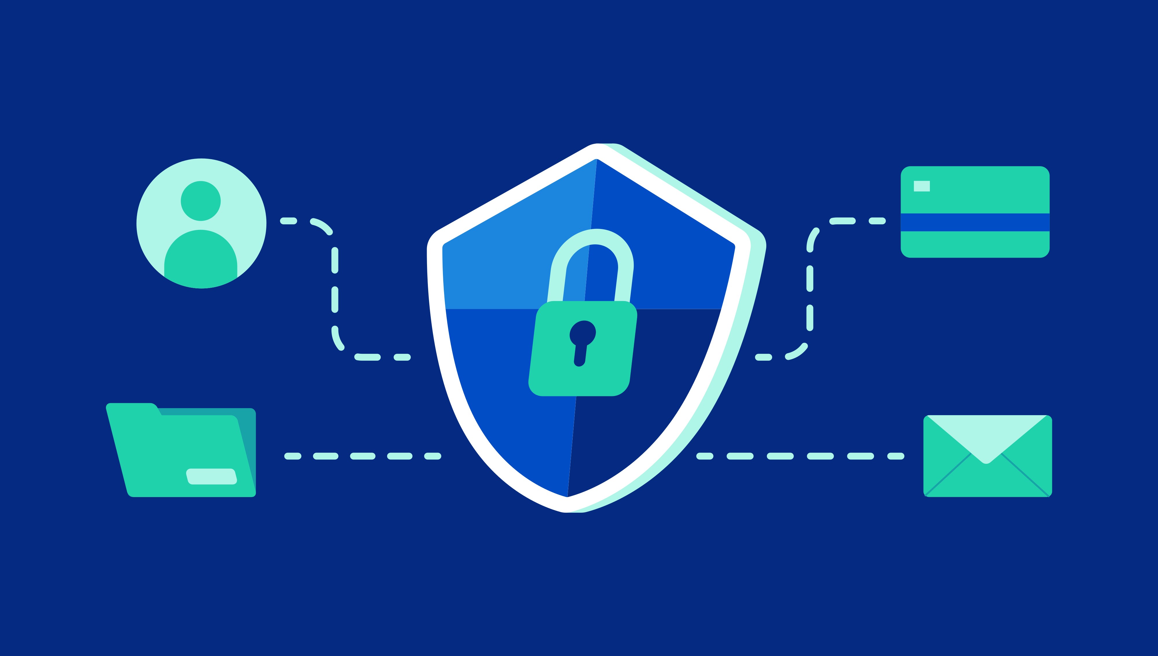 Padlock and business icons with a blue background by Erone Stuff